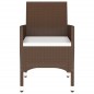 vidaXL 5-tlg. Garten-Essgruppe Poly Rattan und Hartglas Braun vidaXL 5-tlg. Garten-Essgruppe Poly Rattan und Hartglas Braun