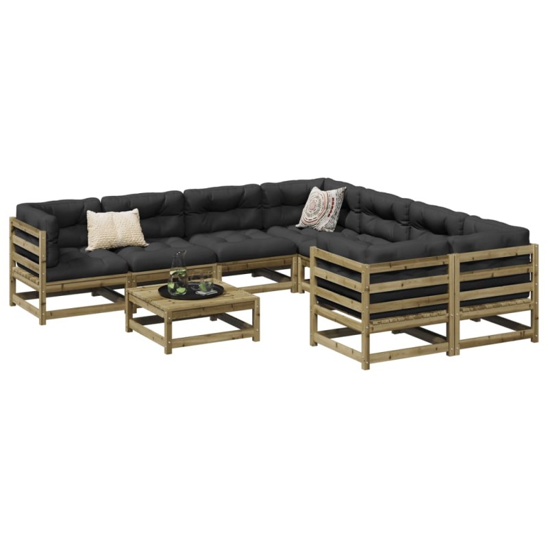 vidaXL 9-tlg. Garten-Sofagarnitur mit Kissen Kiefernholz Imprägniert vidaXL 9-tlg. Garten-Sofagarnitur mit Kissen Kiefernholz Imprägniert