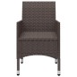 vidaXL 3-tlg. Garten-Essgruppe mit Kissen Braun vidaXL 3-tlg. Garten-Essgruppe mit Kissen Braun