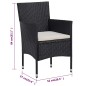 vidaXL 3-tlg. Garten-Essgruppe mit Kissen Braun vidaXL 3-tlg. Garten-Essgruppe mit Kissen Braun