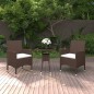 vidaXL 3-tlg. Bistro-Set Poly-Rattan und Hartglas Braun vidaXL 3-tlg. Bistro-Set Poly-Rattan und Hartglas Braun