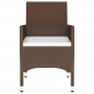 vidaXL 3-tlg. Bistro-Set Poly-Rattan und Hartglas Braun vidaXL 3-tlg. Bistro-Set Poly-Rattan und Hartglas Braun