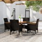 vidaXL 5-tlg. Bistro-Set Poly-Rattan und Massivholz Schwarz vidaXL 5-tlg. Bistro-Set Poly-Rattan und Massivholz Schwarz