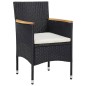 vidaXL 5-tlg. Bistro-Set Poly-Rattan und Massivholz Schwarz vidaXL 5-tlg. Bistro-Set Poly-Rattan und Massivholz Schwarz