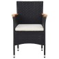 vidaXL 5-tlg. Bistro-Set Poly-Rattan und Massivholz Schwarz vidaXL 5-tlg. Bistro-Set Poly-Rattan und Massivholz Schwarz