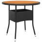 vidaXL 5-tlg. Bistro-Set Poly-Rattan und Massivholz Schwarz vidaXL 5-tlg. Bistro-Set Poly-Rattan und Massivholz Schwarz