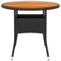 vidaXL 5-tlg. Bistro-Set Poly-Rattan und Massivholz Schwarz vidaXL 5-tlg. Bistro-Set Poly-Rattan und Massivholz Schwarz