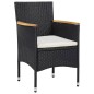 vidaXL 5-tlg. Garten-Essgruppe Poly Rattan und Massivholz Schwarz vidaXL 5-tlg. Garten-Essgruppe Poly Rattan und Massivholz Schwarz