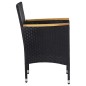 vidaXL 5-tlg. Garten-Essgruppe Poly Rattan und Massivholz Schwarz vidaXL 5-tlg. Garten-Essgruppe Poly Rattan und Massivholz Schwarz
