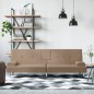 vidaXL Schlafsofa mit Getränkehaltern Cappuccino Kunstleder vidaXL Schlafsofa mit Getränkehaltern Cappuccino Kunstleder