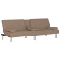vidaXL Schlafsofa mit Getränkehaltern Cappuccino Kunstleder vidaXL Schlafsofa mit Getränkehaltern Cappuccino Kunstleder