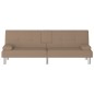 vidaXL Schlafsofa mit Getränkehaltern Cappuccino Kunstleder vidaXL Schlafsofa mit Getränkehaltern Cappuccino Kunstleder