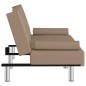 vidaXL Schlafsofa mit Getränkehaltern Cappuccino Kunstleder vidaXL Schlafsofa mit Getränkehaltern Cappuccino Kunstleder
