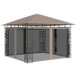 Pavillon mit Moskitonetz & LED-Lichterkette 3x3x2,73 m Taupe Pavillon mit Moskitonetz & LED-Lichterkette 3x3x2,73 m Taupe