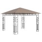Pavillon mit Moskitonetz & LED-Lichterkette 3x3x2,73 m Taupe Pavillon mit Moskitonetz & LED-Lichterkette 3x3x2,73 m Taupe