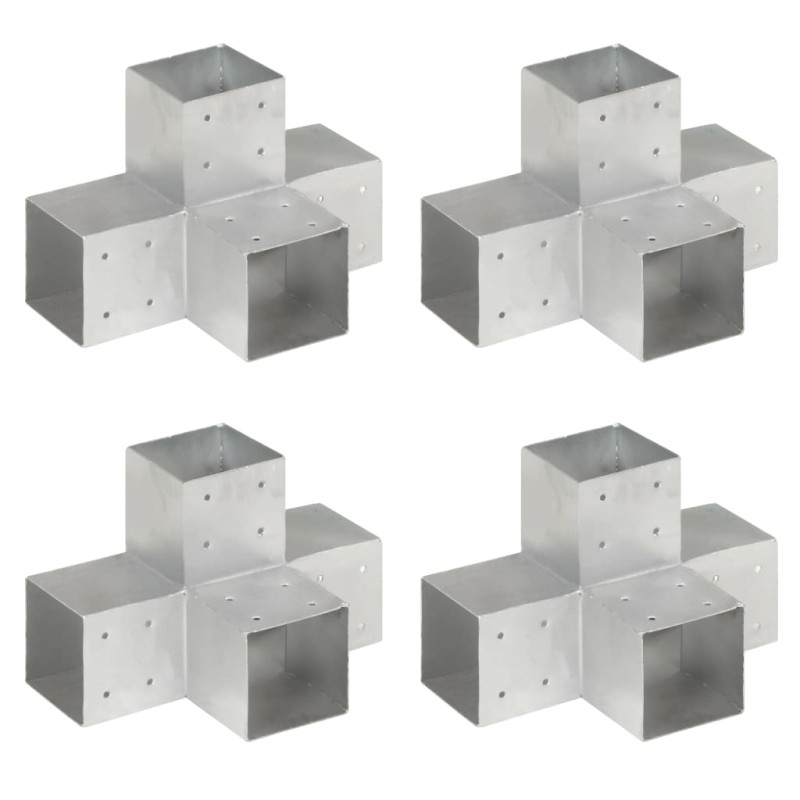 vidaXL Pfostenverbinder 4 Stk. X-Form Verzinktes Metall 101 x 101 mm vidaXL Pfostenverbinder 4 Stk. X-Form Verzinktes Metall 101 x 101 mm