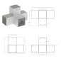 vidaXL Pfostenverbinder 4 Stk. X-Form Verzinktes Metall 101 x 101 mm vidaXL Pfostenverbinder 4 Stk. X-Form Verzinktes Metall 101 x 101 mm