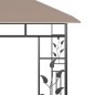 Pavillon mit Moskitonetz & LED-Lichterkette 3x3x2,73 m Taupe Pavillon mit Moskitonetz & LED-Lichterkette 3x3x2,73 m Taupe
