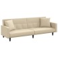 vidaXL Schlafsofa mit Kissen Creme Stoff vidaXL Schlafsofa mit Kissen Creme Stoff