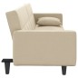 vidaXL Schlafsofa mit Kissen Creme Stoff vidaXL Schlafsofa mit Kissen Creme Stoff
