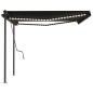 vidaXL Automatische Markise mit LED & Windsensor 4x3,5 m Anthrazit vidaXL Automatische Markise mit LED & Windsensor 4x3,5 m Anthrazit