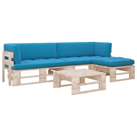 vidaXL 4-tlg. Paletten-Lounge-Set mit Kissen Imprägniertes Kiefernholz