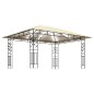 Pavillon mit Moskitonetz & LED-Lichterkette 4x3x2,73m Cremeweiß Pavillon mit Moskitonetz & LED-Lichterkette 4x3x2,73m Cremeweiß