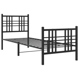 vidaXL Bettgestell mit Kopf- und Fußteil Metall Schwarz 80x200 cm