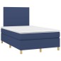 vidaXL Boxspringbett mit Matratze Blau 120x190 cm Stoff vidaXL Boxspringbett mit Matratze Blau 120x190 cm Stoff