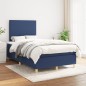 vidaXL Boxspringbett mit Matratze Blau 120x190 cm Stoff vidaXL Boxspringbett mit Matratze Blau 120x190 cm Stoff