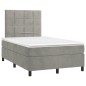 vidaXL Boxspringbett mit Matratze Hellgrau 120x190 cm Samt vidaXL Boxspringbett mit Matratze Hellgrau 120x190 cm Samt
