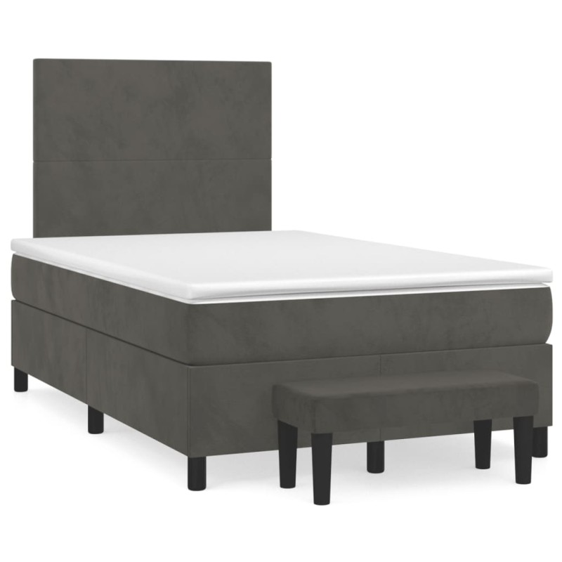 vidaXL Boxspringbett mit Matratze Dunkelgrün 120x190 cm Samt vidaXL Boxspringbett mit Matratze Dunkelgrün 120x190 cm Samt