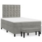 vidaXL Boxspringbett mit Matratze Hellgrau 120x190 cm Samt vidaXL Boxspringbett mit Matratze Hellgrau 120x190 cm Samt