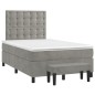 vidaXL Boxspringbett mit Matratze Hellgrau 120x190 cm Samt vidaXL Boxspringbett mit Matratze Hellgrau 120x190 cm Samt