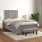 vidaXL Boxspringbett mit Matratze Hellgrau 120x190 cm Samt vidaXL Boxspringbett mit Matratze Hellgrau 120x190 cm Samt