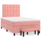 vidaXL Boxspringbett mit Matratze Rosa 120x190 cm Samt vidaXL Boxspringbett mit Matratze Rosa 120x190 cm Samt