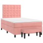 vidaXL Boxspringbett mit Matratze Rosa 120x190 cm Samt vidaXL Boxspringbett mit Matratze Rosa 120x190 cm Samt