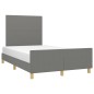 vidaXL Bettgestell mit Kopfteil Dunkelgrau 120x190 cm Stoff vidaXL Bettgestell mit Kopfteil Dunkelgrau 120x190 cm Stoff