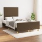 vidaXL Bettgestell mit Kopfteil Dunkelbraun 120x190 cm Stoff vidaXL Bettgestell mit Kopfteil Dunkelbraun 120x190 cm Stoff