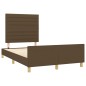 vidaXL Bettgestell mit Kopfteil Dunkelbraun 120x190 cm Stoff vidaXL Bettgestell mit Kopfteil Dunkelbraun 120x190 cm Stoff