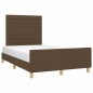 vidaXL Bettgestell mit Kopfteil Dunkelbraun 120x190 cm Stoff vidaXL Bettgestell mit Kopfteil Dunkelbraun 120x190 cm Stoff