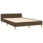 vidaXL Bettgestell mit Kopfteil Dunkelbraun 120x190 cm Stoff vidaXL Bettgestell mit Kopfteil Dunkelbraun 120x190 cm Stoff