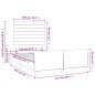 vidaXL Bettgestell mit Kopfteil Dunkelbraun 120x190 cm Stoff vidaXL Bettgestell mit Kopfteil Dunkelbraun 120x190 cm Stoff
