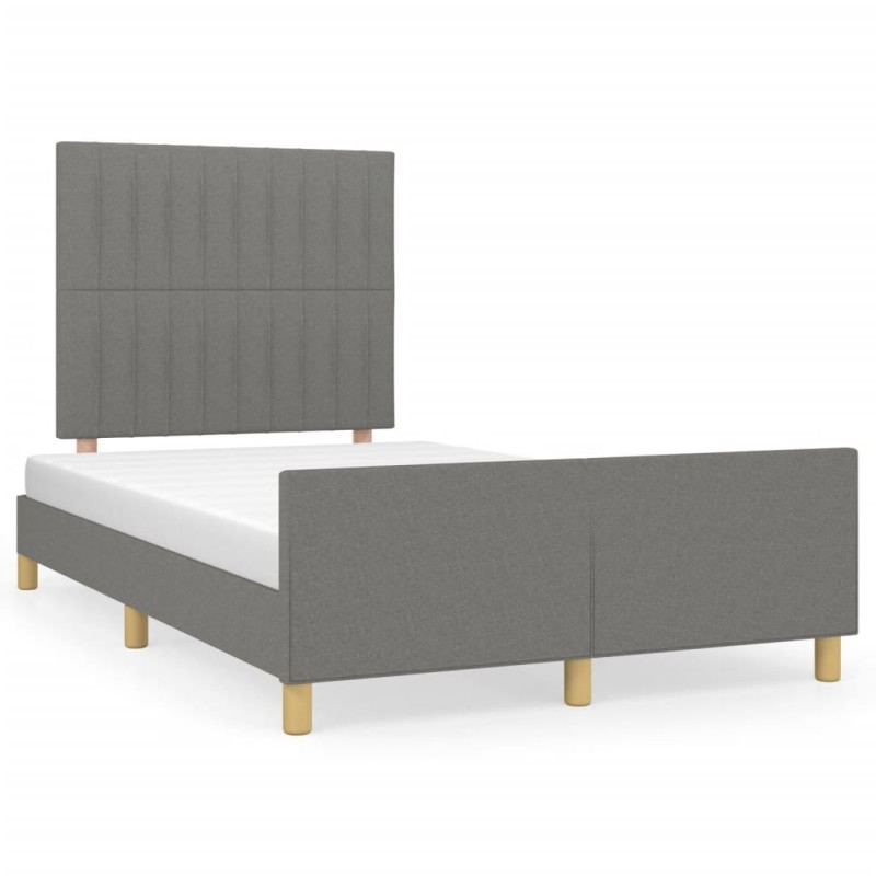 vidaXL Bettgestell mit Kopfteil Dunkelgrau 120x190 cm Stoff vidaXL Bettgestell mit Kopfteil Dunkelgrau 120x190 cm Stoff