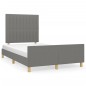 vidaXL Bettgestell mit Kopfteil Dunkelgrau 120x190 cm Stoff vidaXL Bettgestell mit Kopfteil Dunkelgrau 120x190 cm Stoff
