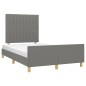 vidaXL Bettgestell mit Kopfteil Dunkelgrau 120x190 cm Stoff vidaXL Bettgestell mit Kopfteil Dunkelgrau 120x190 cm Stoff