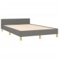 vidaXL Bettgestell mit Kopfteil Dunkelgrau 120x190 cm Stoff vidaXL Bettgestell mit Kopfteil Dunkelgrau 120x190 cm Stoff