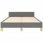 vidaXL Bettgestell mit Kopfteil Dunkelgrau 120x190 cm Stoff vidaXL Bettgestell mit Kopfteil Dunkelgrau 120x190 cm Stoff