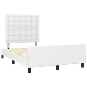 vidaXL Bettgestell mit Kopfteil Weiß 120x190 cm Kunstleder