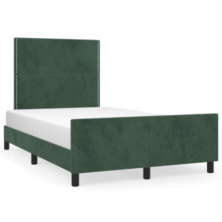 vidaXL Bettgestell ohne Matratze Dunkelgrün 120x190 cm Samt